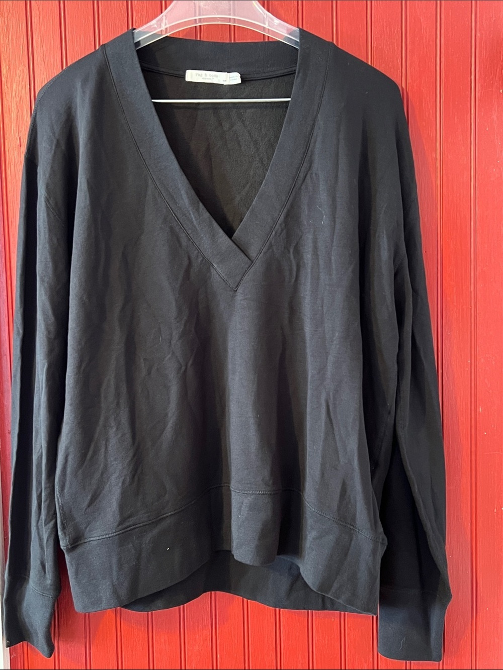 rag & bone Black V-Neck Pullover Sweater